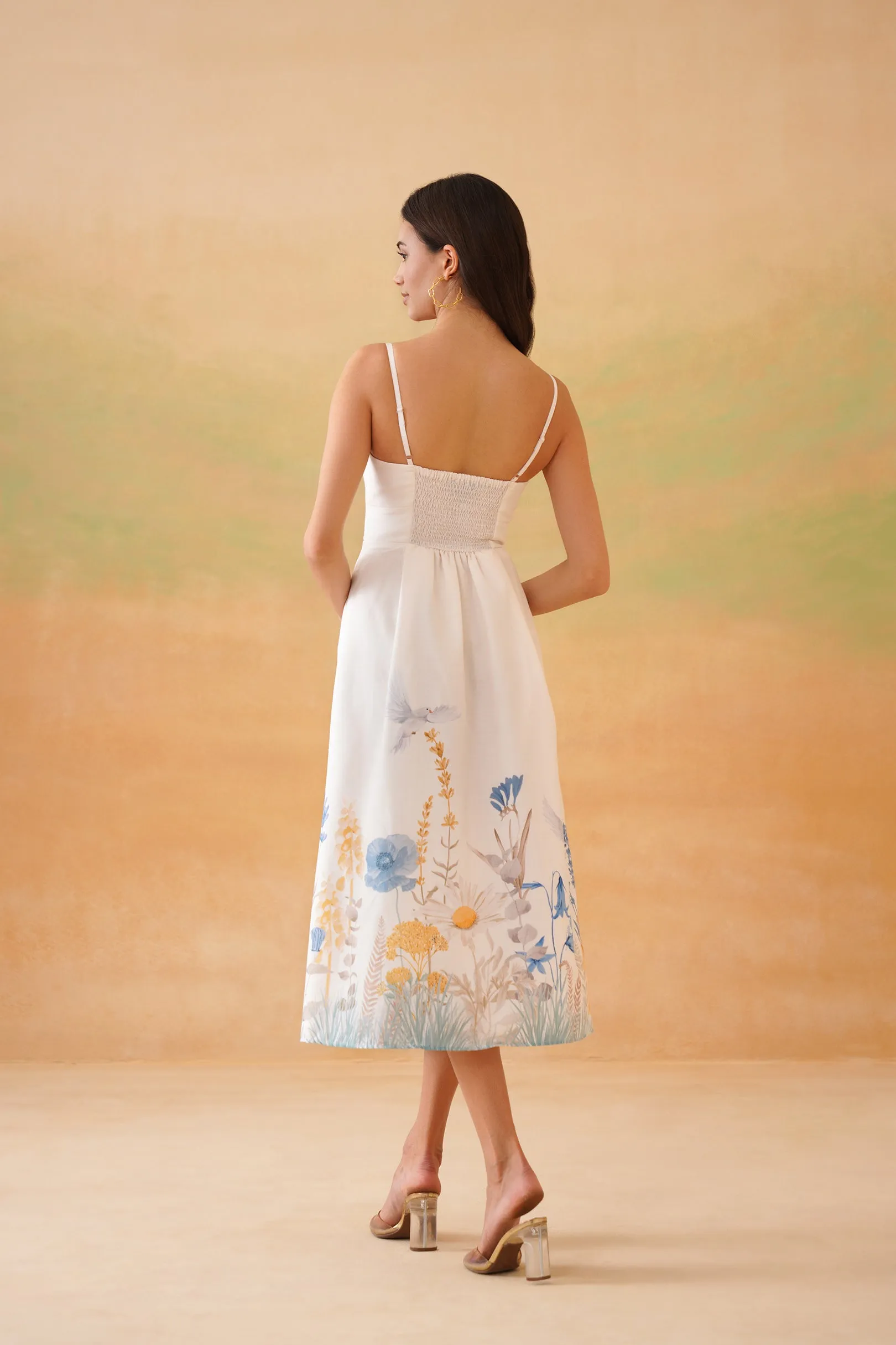 Gardenia Glow corset midi White