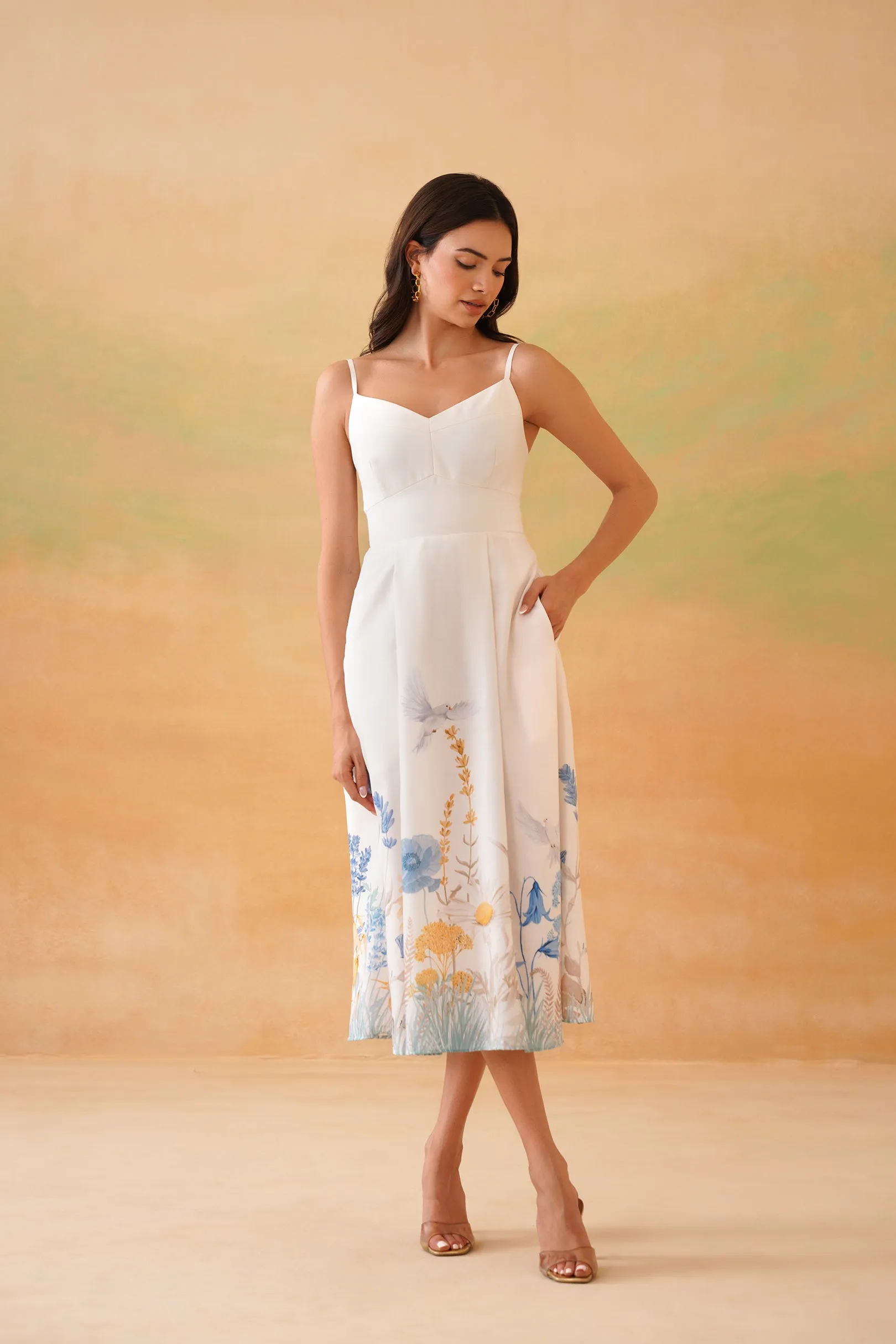 Gardenia Glow corset midi White
