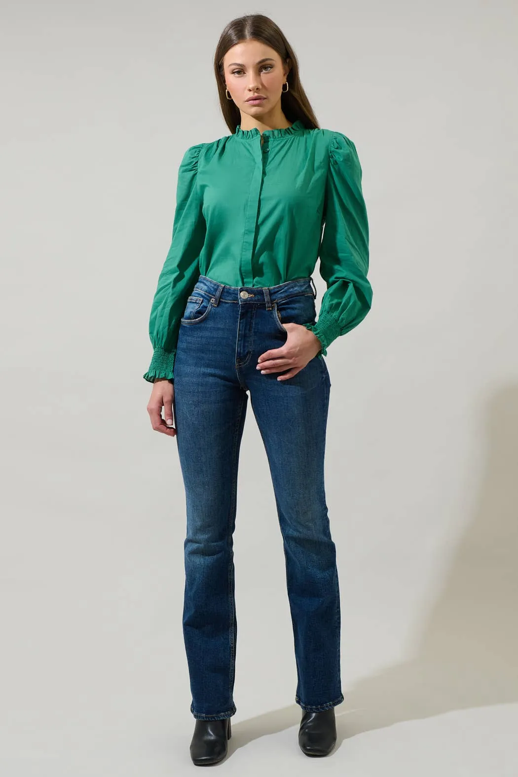 Garland Long Sleeve Ruffle Top