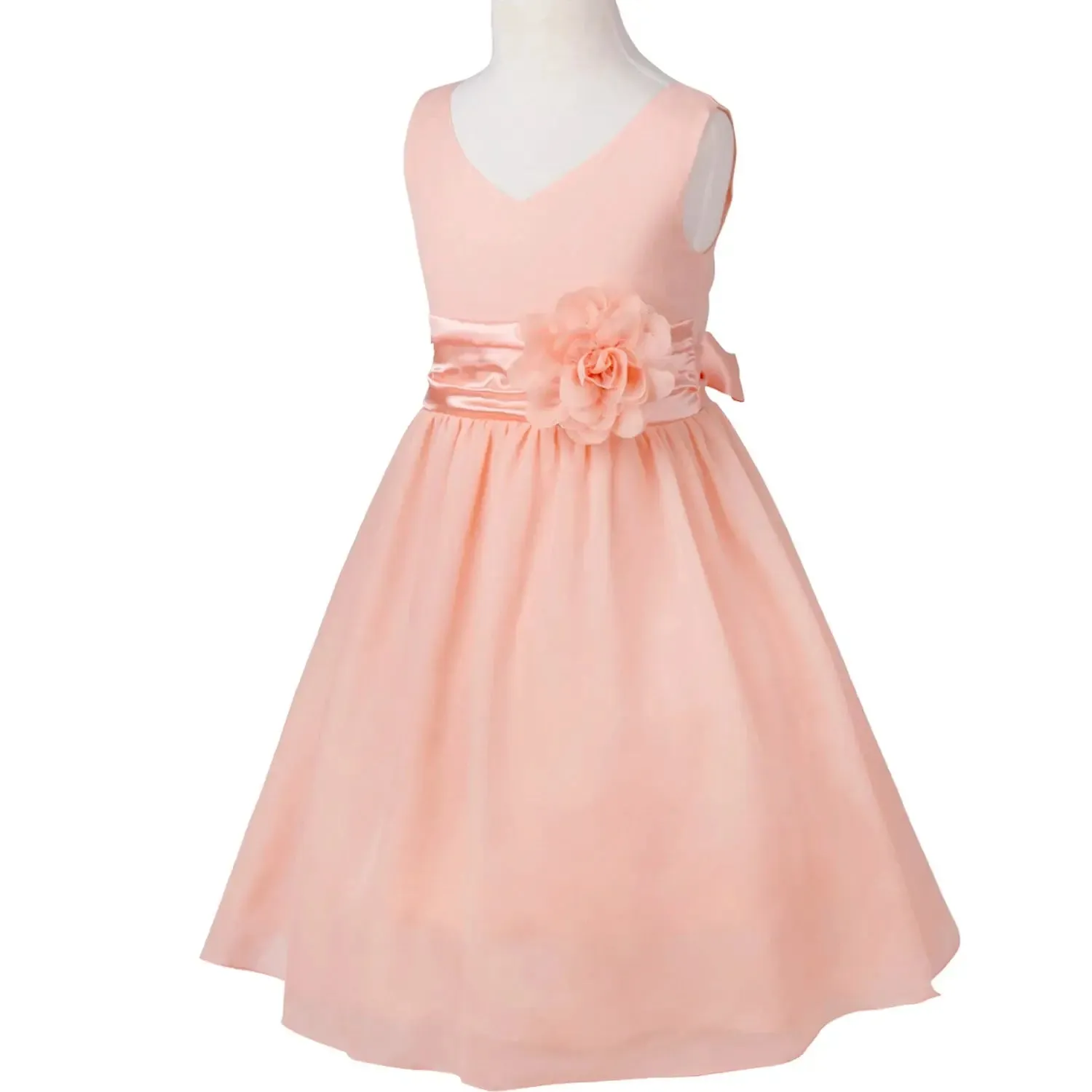 Girls Bridesmaid Dresses Teenage Birthday Party Tutu Sleeveless Dress Elegant Flower Princess Ball Gown for Kids Graduation Prom