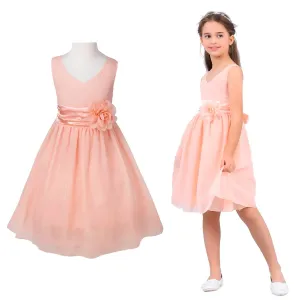 Girls Bridesmaid Dresses Teenage Birthday Party Tutu Sleeveless Dress Elegant Flower Princess Ball Gown for Kids Graduation Prom