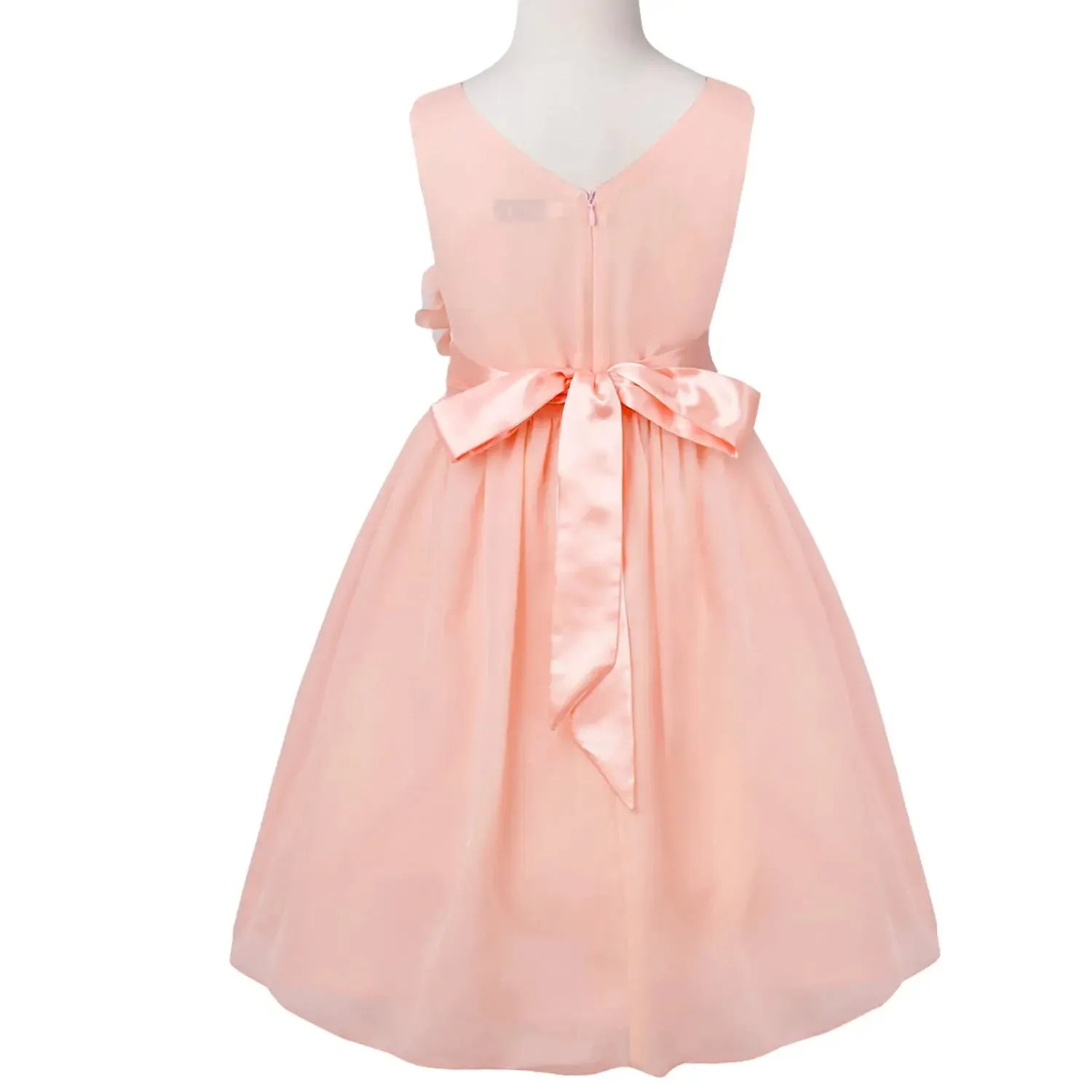 Girls Bridesmaid Dresses Teenage Birthday Party Tutu Sleeveless Dress Elegant Flower Princess Ball Gown for Kids Graduation Prom