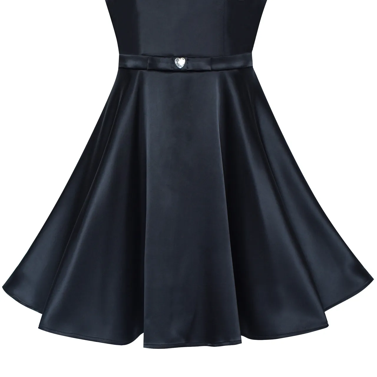 Girls Dress Black Off Shoulder Flare Party Swing Twirly Vintage Dress Size 6-8 Years