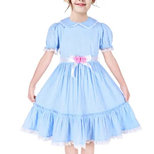 Girls Dress Collar Flower Scary Horror Twins Halloween Size 3-12 Years