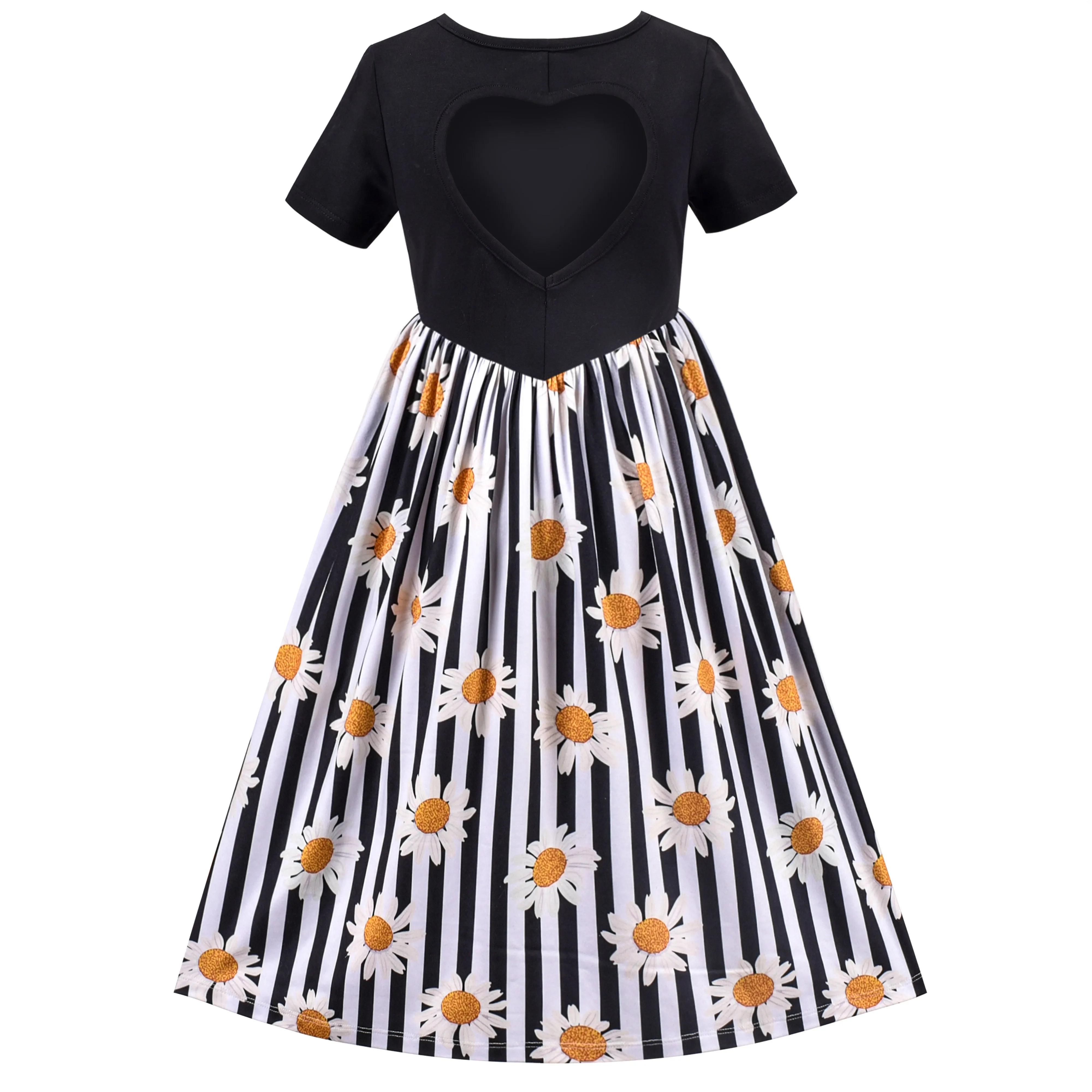 Girls Dress Floral Maxi Dress Open Back Bow Tie Casual Size 4-10 Years