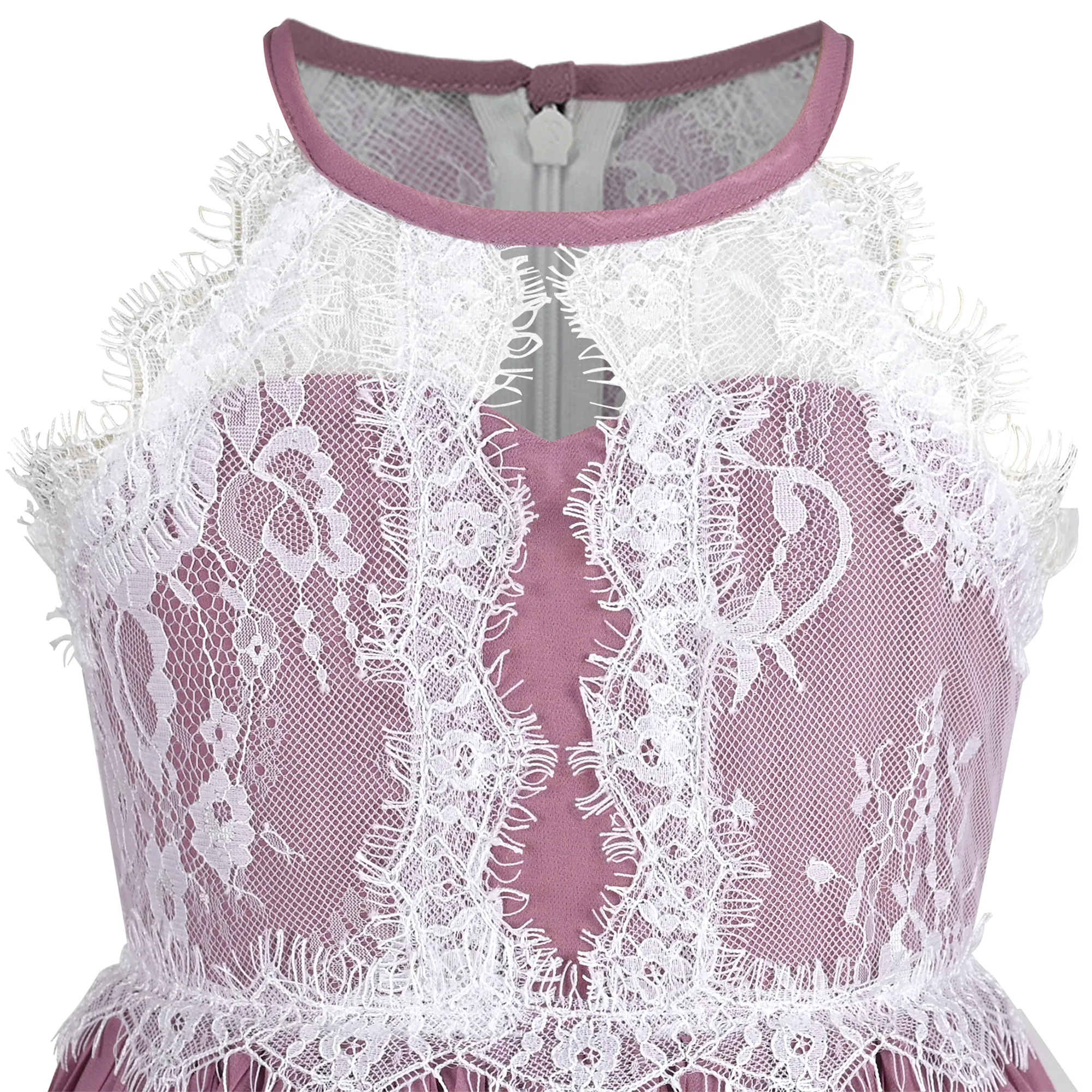 Girls Dress Haze Halter Princess Pleated Formal Party Wedding Size 6-12 Years