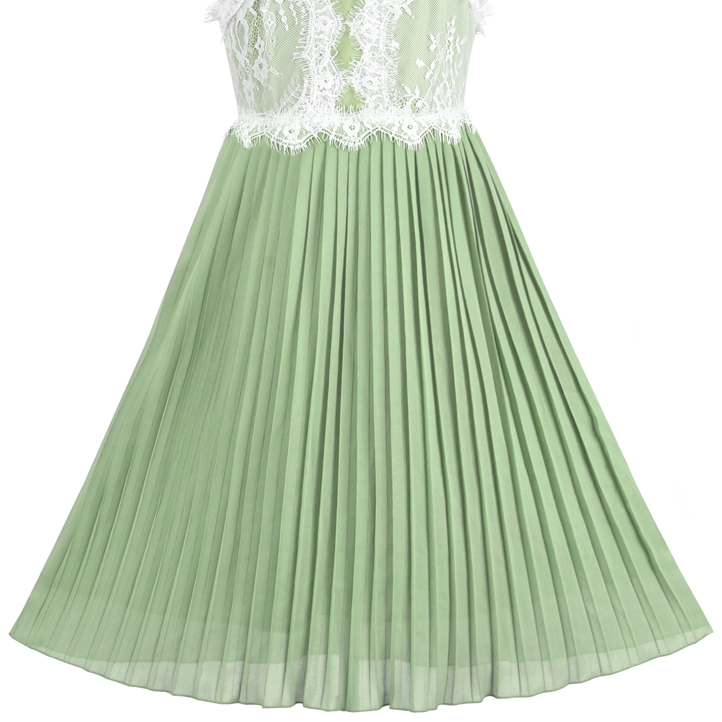 Girls Dress Haze Halter Princess Pleated Formal Party Wedding Size 6-12 Years