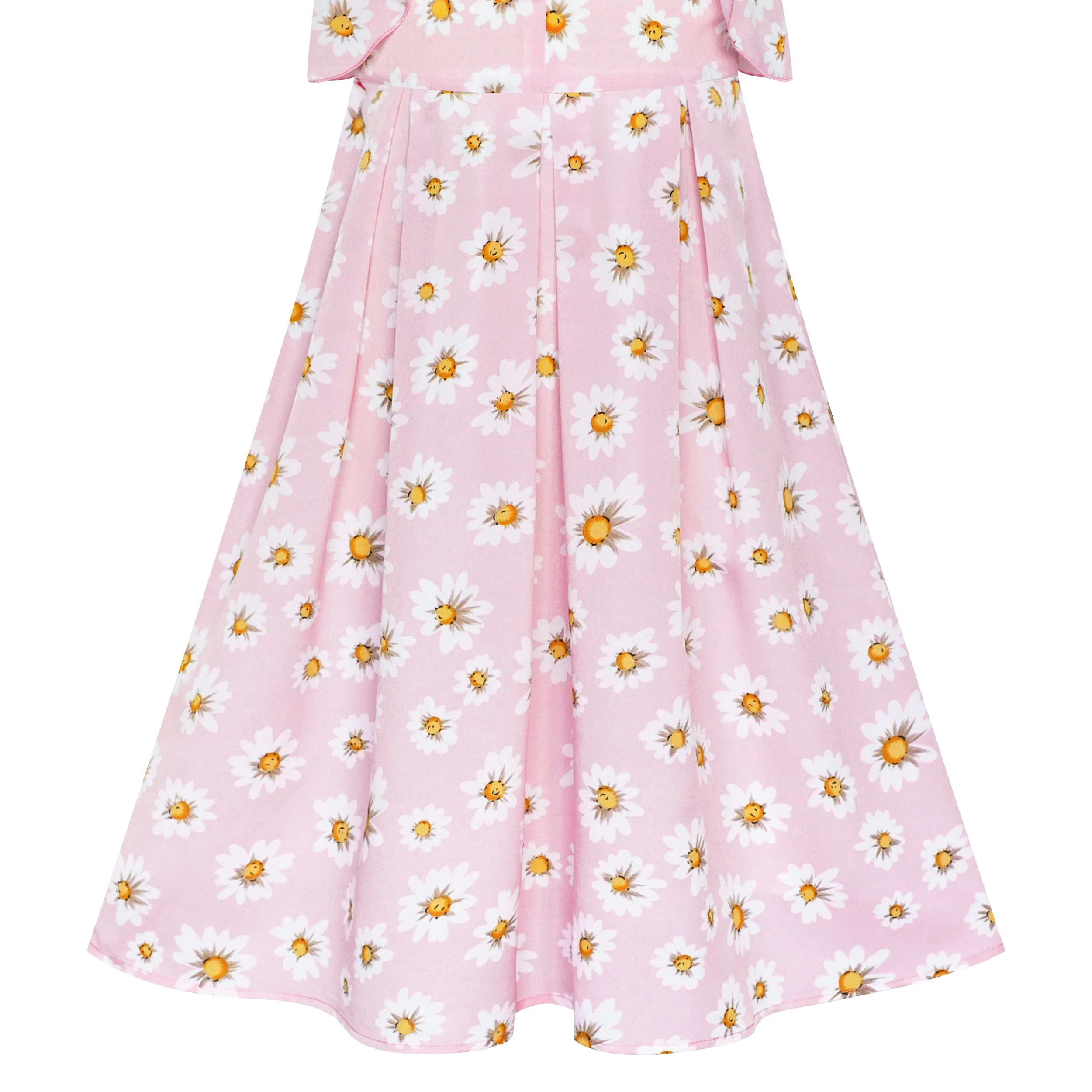 Girls Dress Leaf Sleeveless Summer Party Size 6-14 Years