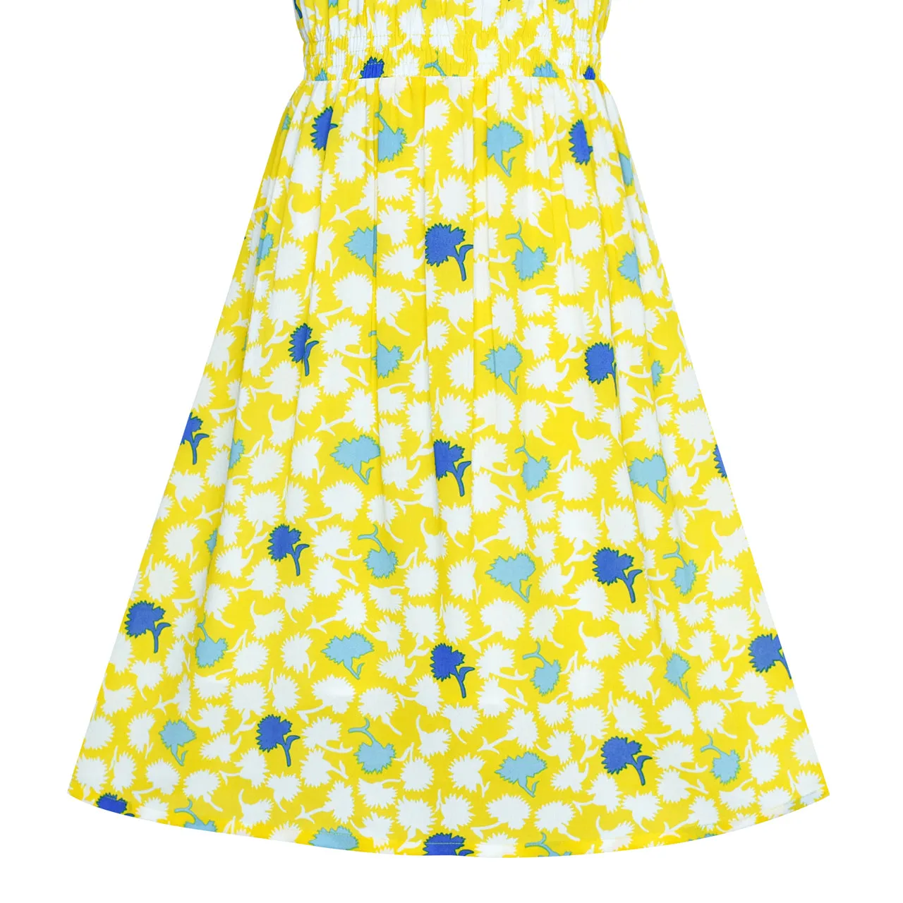 Girls Dress Leaf Sleeveless Summer Party Size 6-14 Years