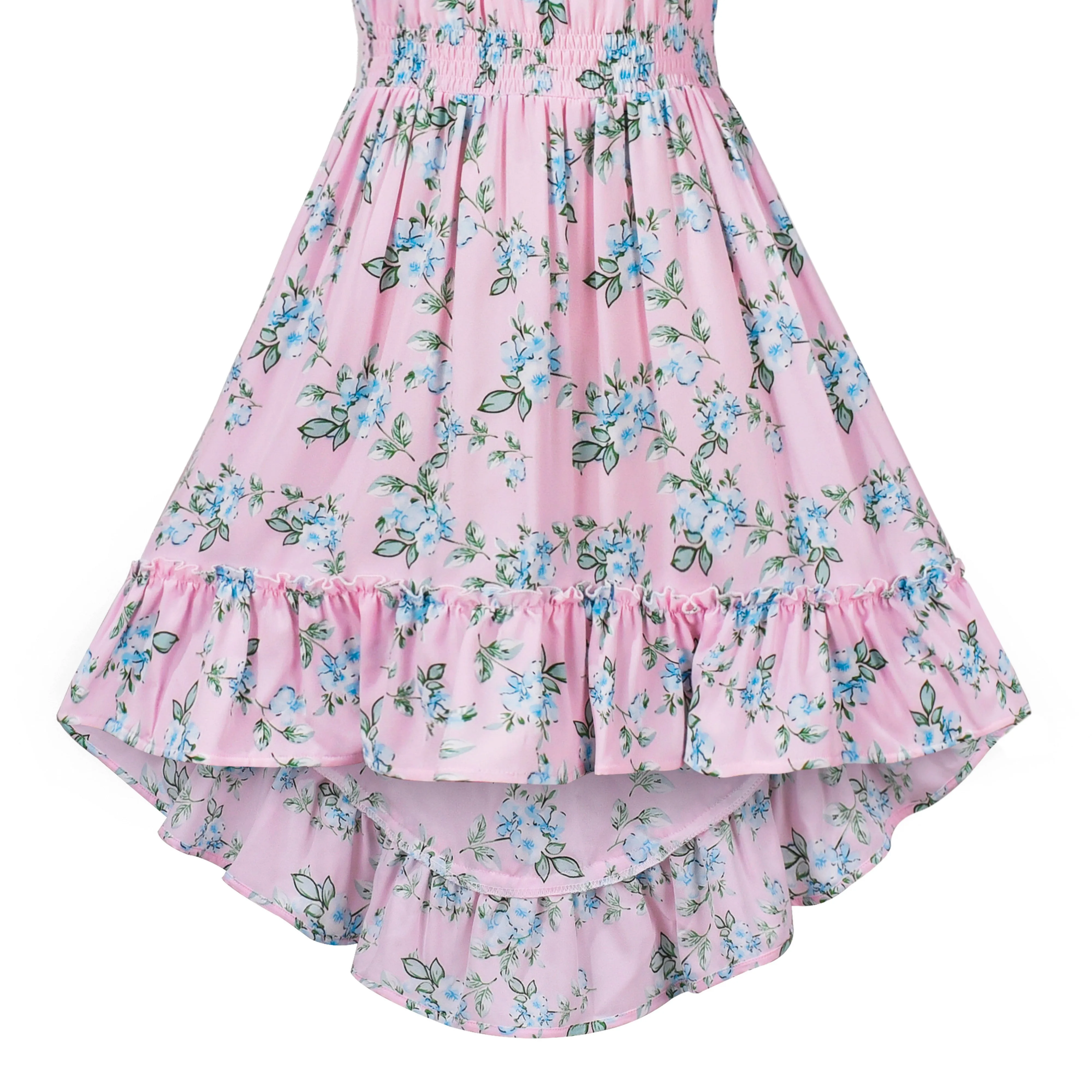 Girls Dress Leaf Sleeveless Summer Party Size 6-14 Years