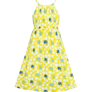 Girls Dress Leaf Sleeveless Summer Party Size 6-14 Years