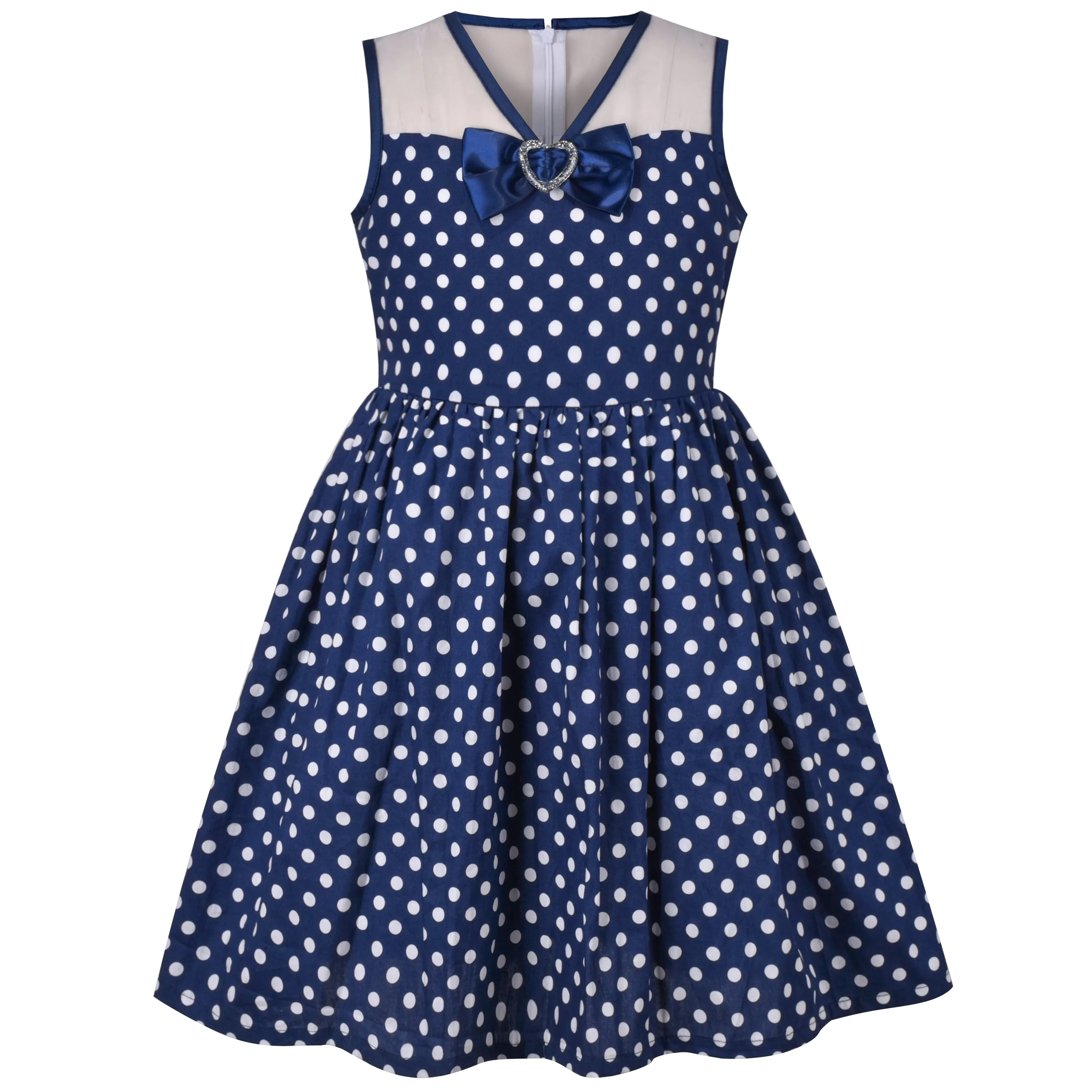 Girls Dress Turn-Down Collar Checkered Summer School Size 5-14 Years