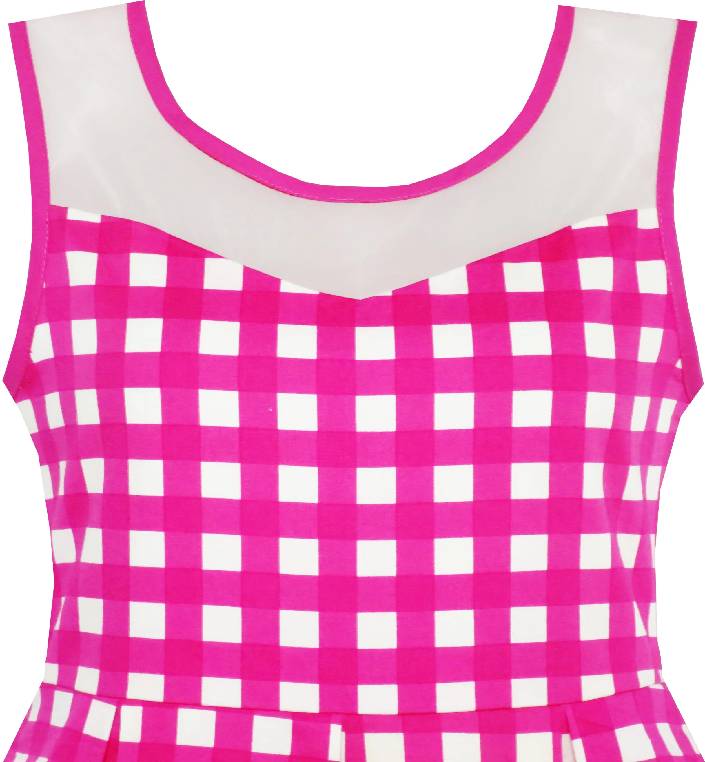 Girls Dress Turn-Down Collar Checkered Summer School Size 5-14 Years
