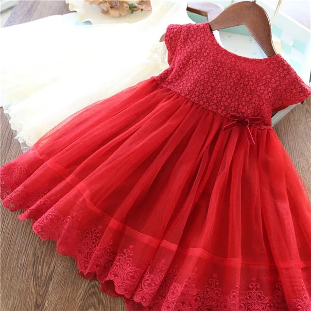 Girls Summer Lace And Ball Design Party Dress