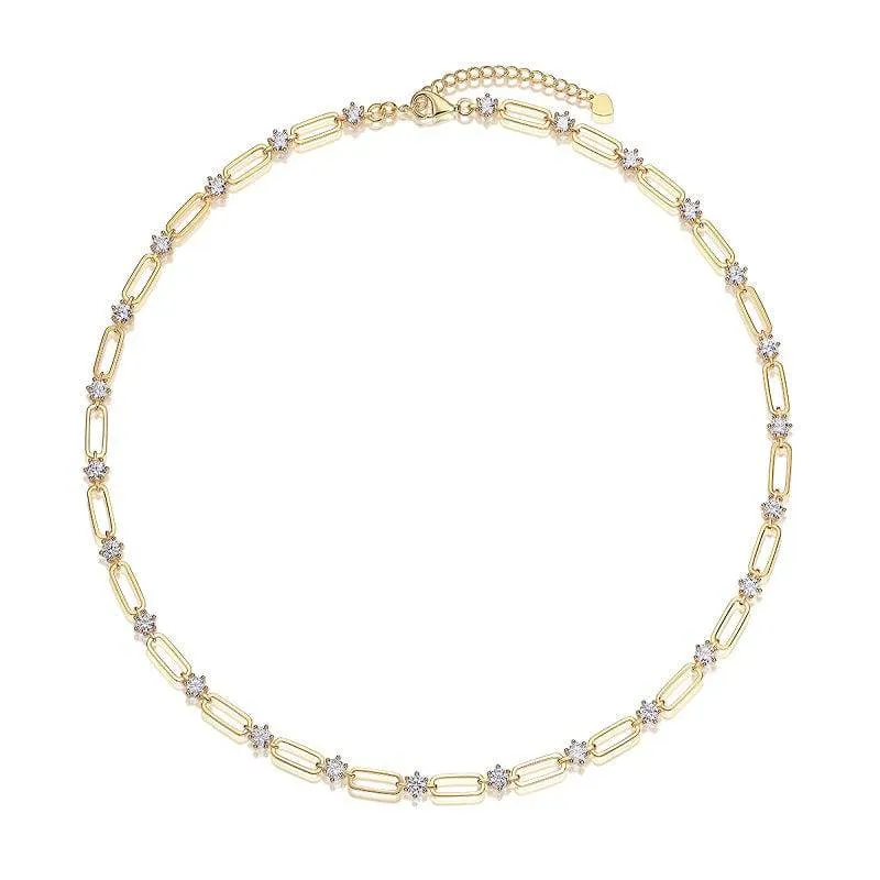 Golden Dainty Floral Station Necklace