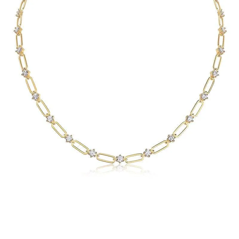 Golden Dainty Floral Station Necklace
