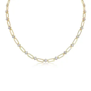 Golden Dainty Floral Station Necklace