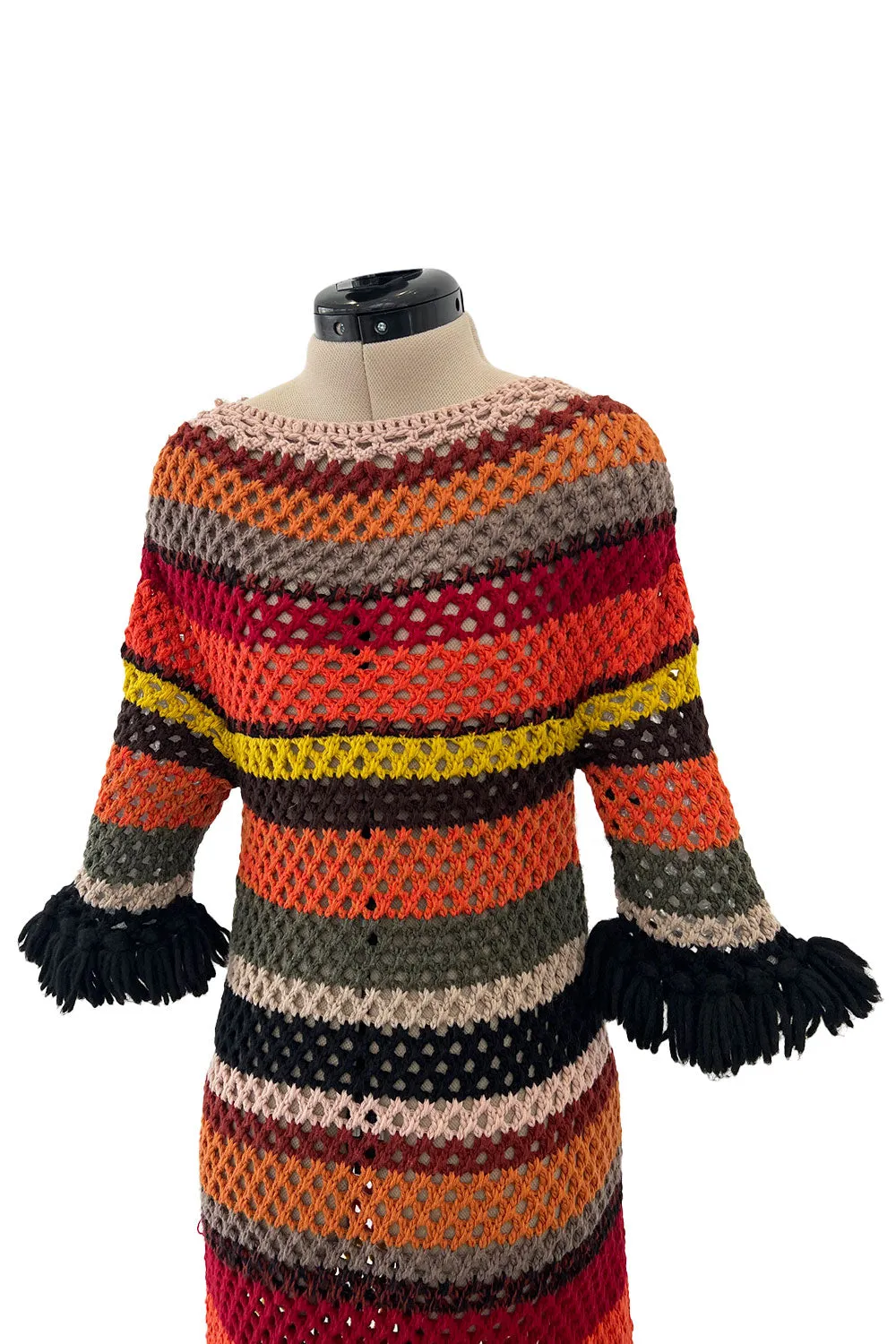 Gorgeous Resort 2018 Christian Dior by Maria Grazia Chiuri Stripe Knit Dress w Fringing