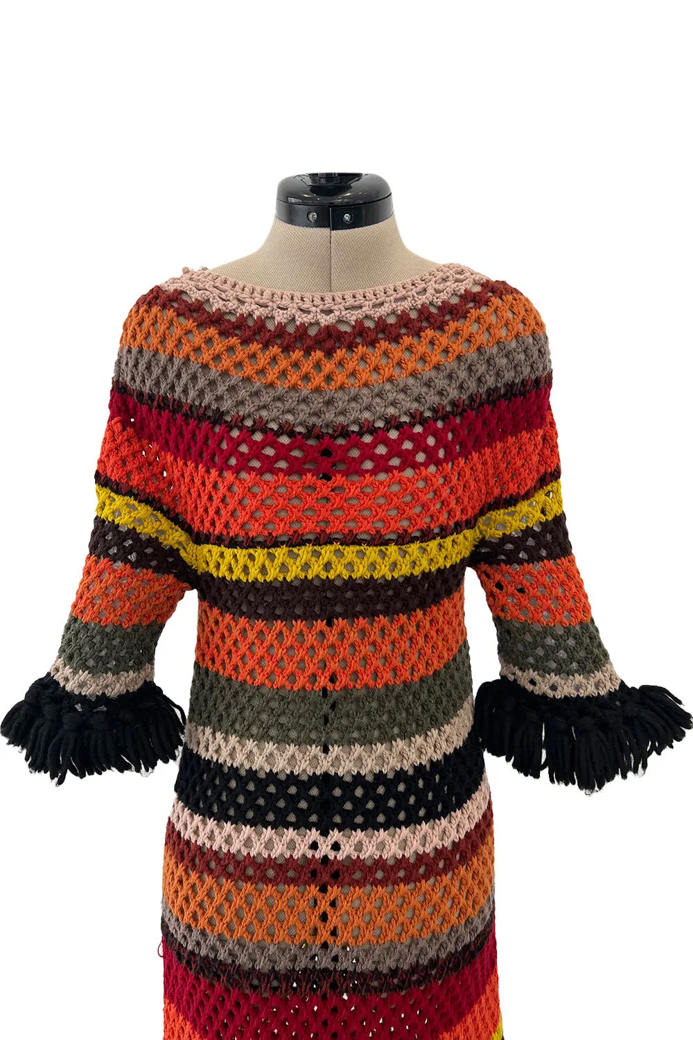 Gorgeous Resort 2018 Christian Dior by Maria Grazia Chiuri Stripe Knit Dress w Fringing
