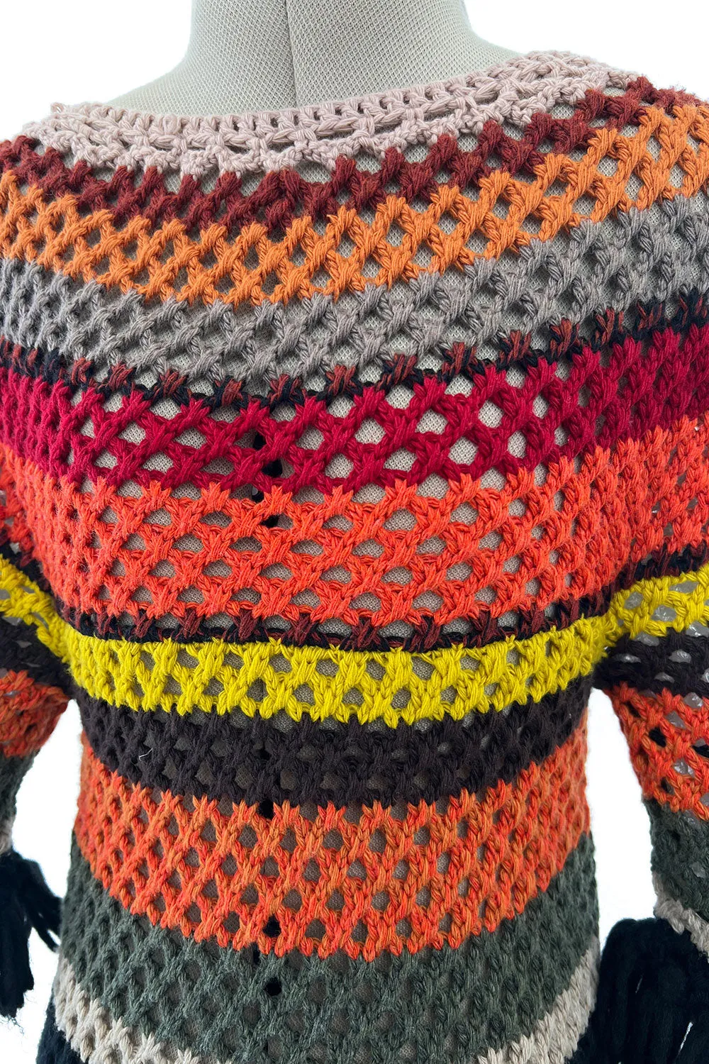 Gorgeous Resort 2018 Christian Dior by Maria Grazia Chiuri Stripe Knit Dress w Fringing