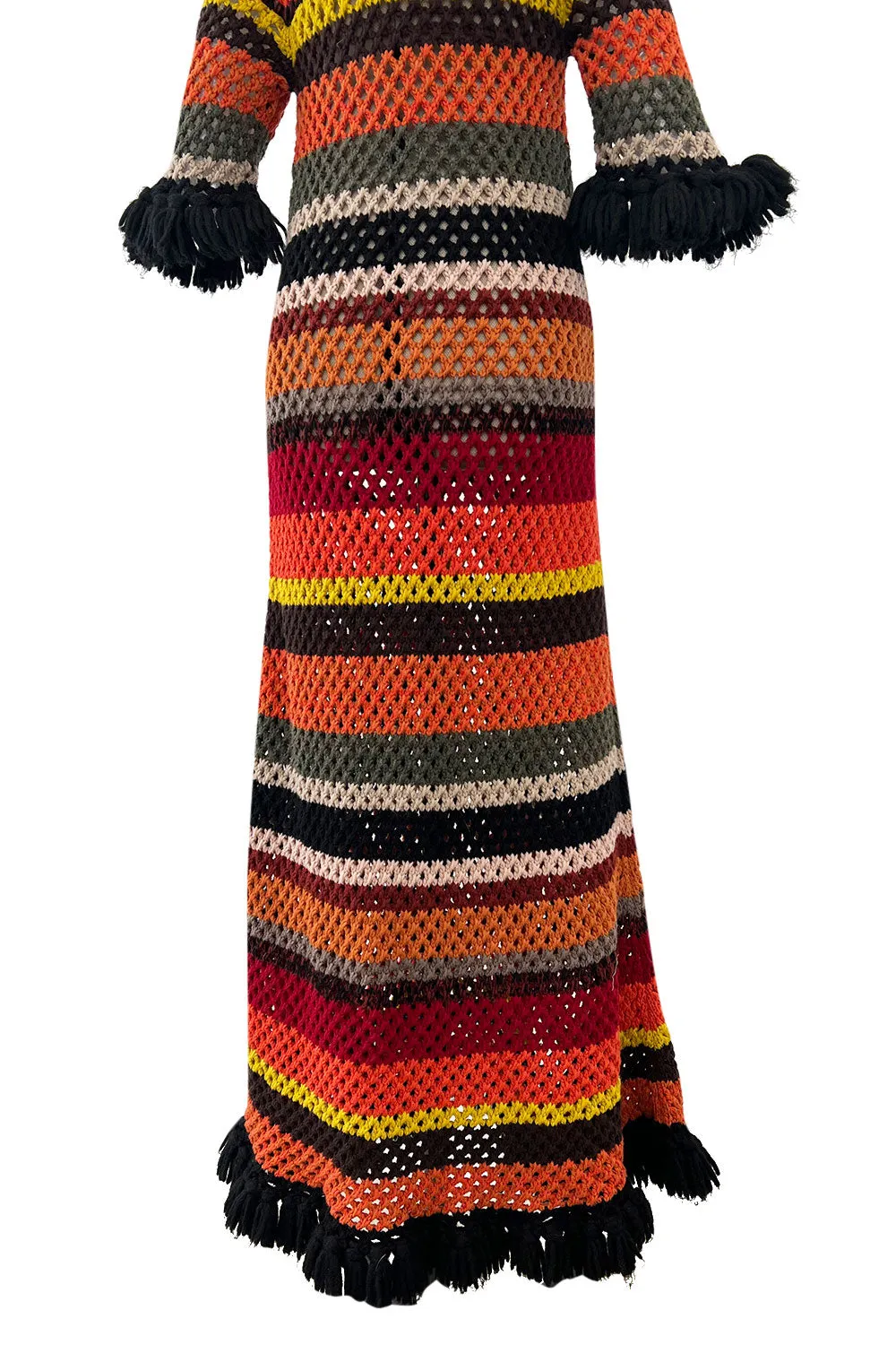 Gorgeous Resort 2018 Christian Dior by Maria Grazia Chiuri Stripe Knit Dress w Fringing