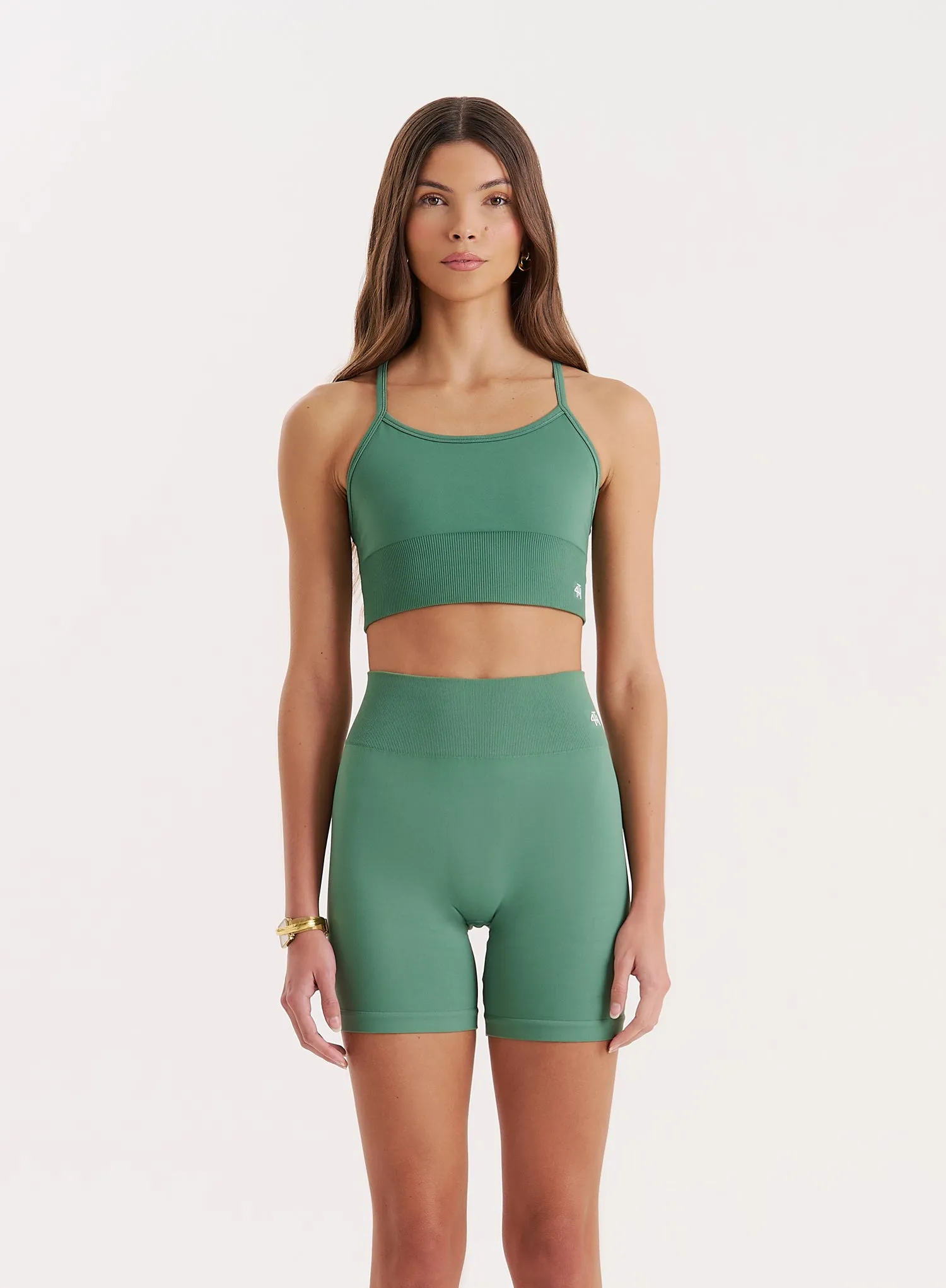 Green Racer Back Seamless Sports Bra- Jenna