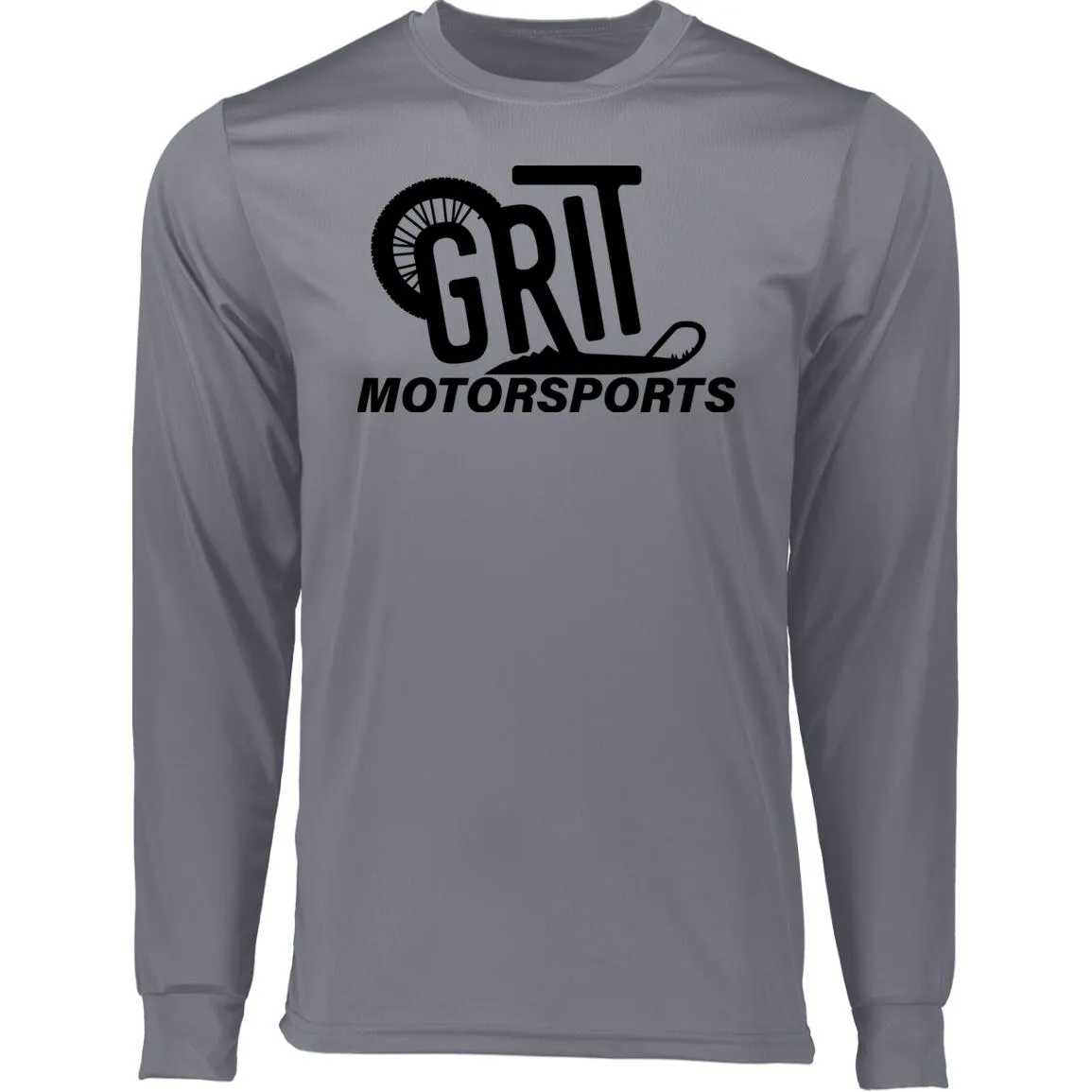 GRIT Black logo 788 Long Sleeve Moisture-Wicking Tee