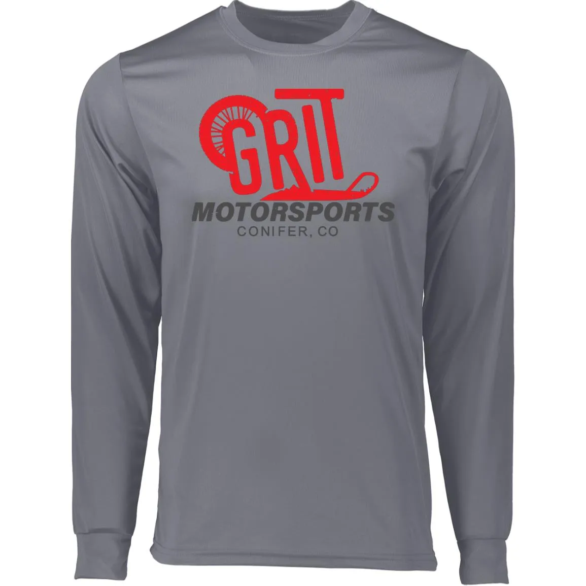 GRIT Motorsports red logo 788 Long Sleeve Moisture-Wicking Tee