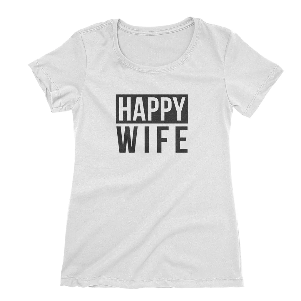 Happy Life & Happy Wife- custom date Matching t-shirts for Couples