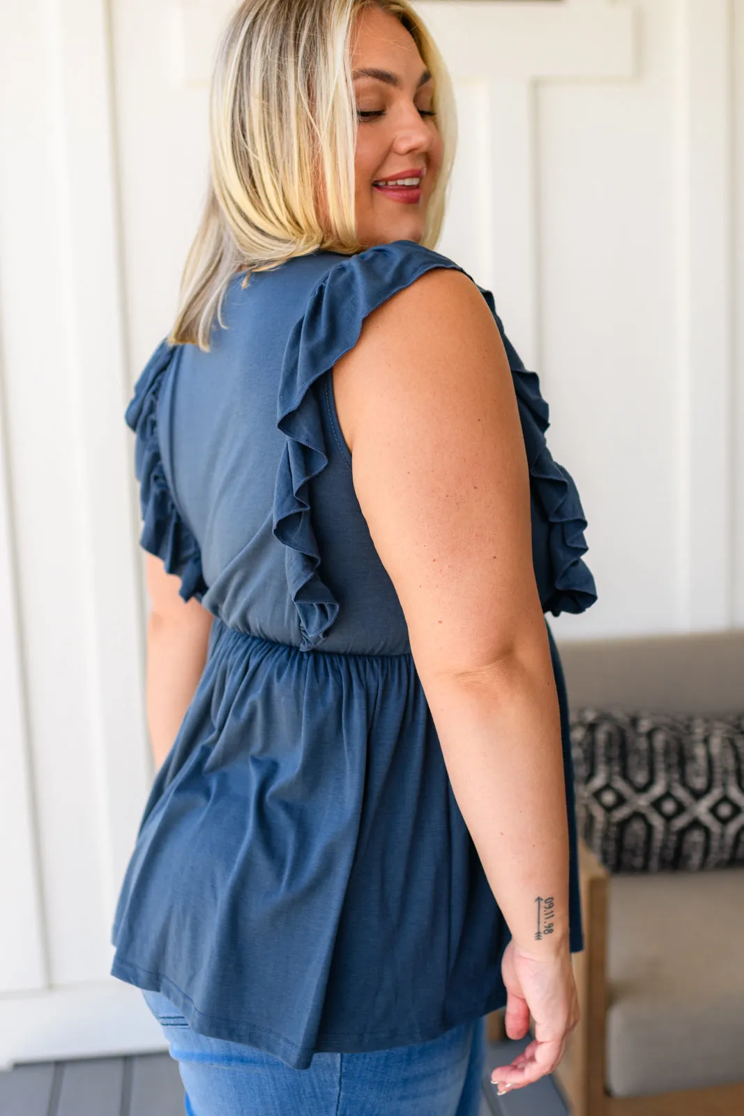 Hazel Blues® |  Before Now Ruffled Babydoll Top