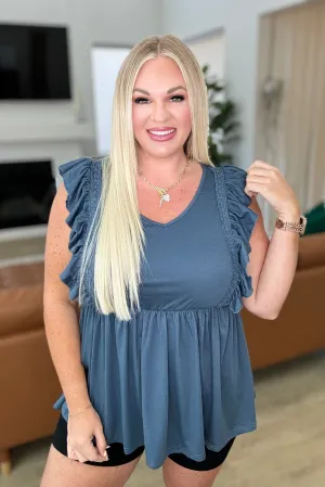 Hazel Blues® |  Before Now Ruffled Babydoll Top