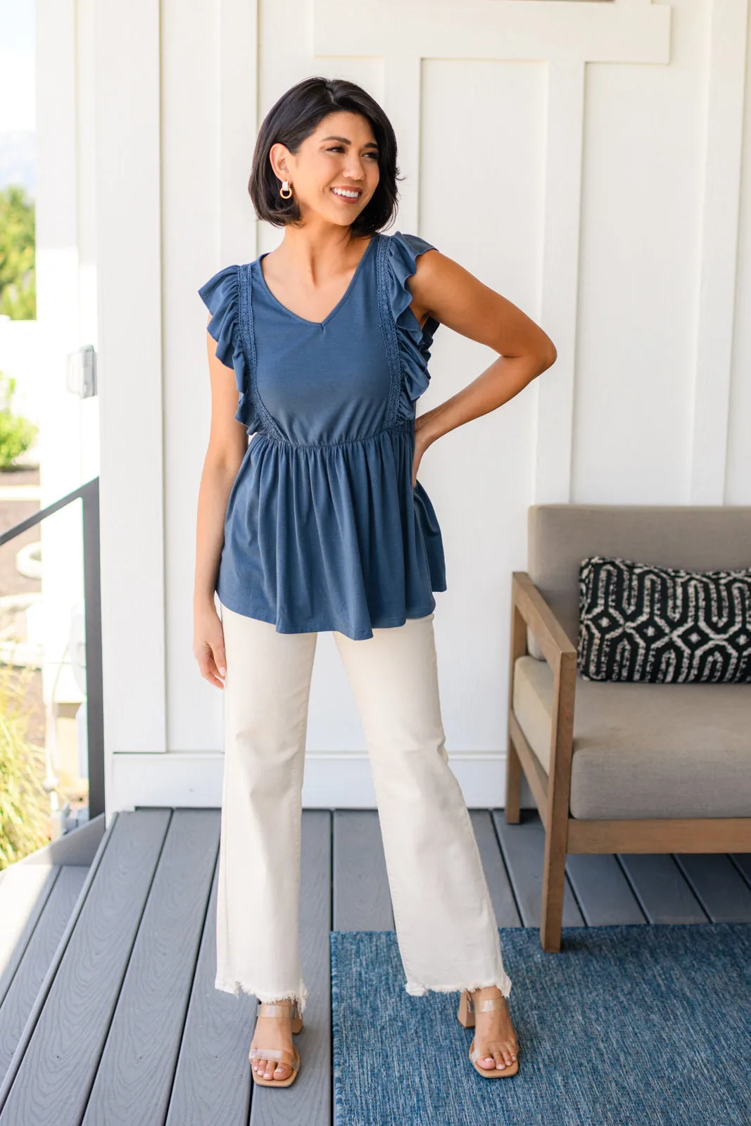 Hazel Blues® |  Before Now Ruffled Babydoll Top