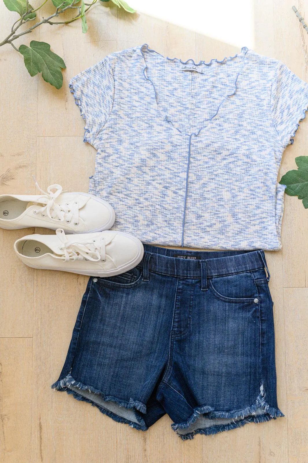 Hazel Blues® |  Count Me In Cap Sleeve Top in Blue