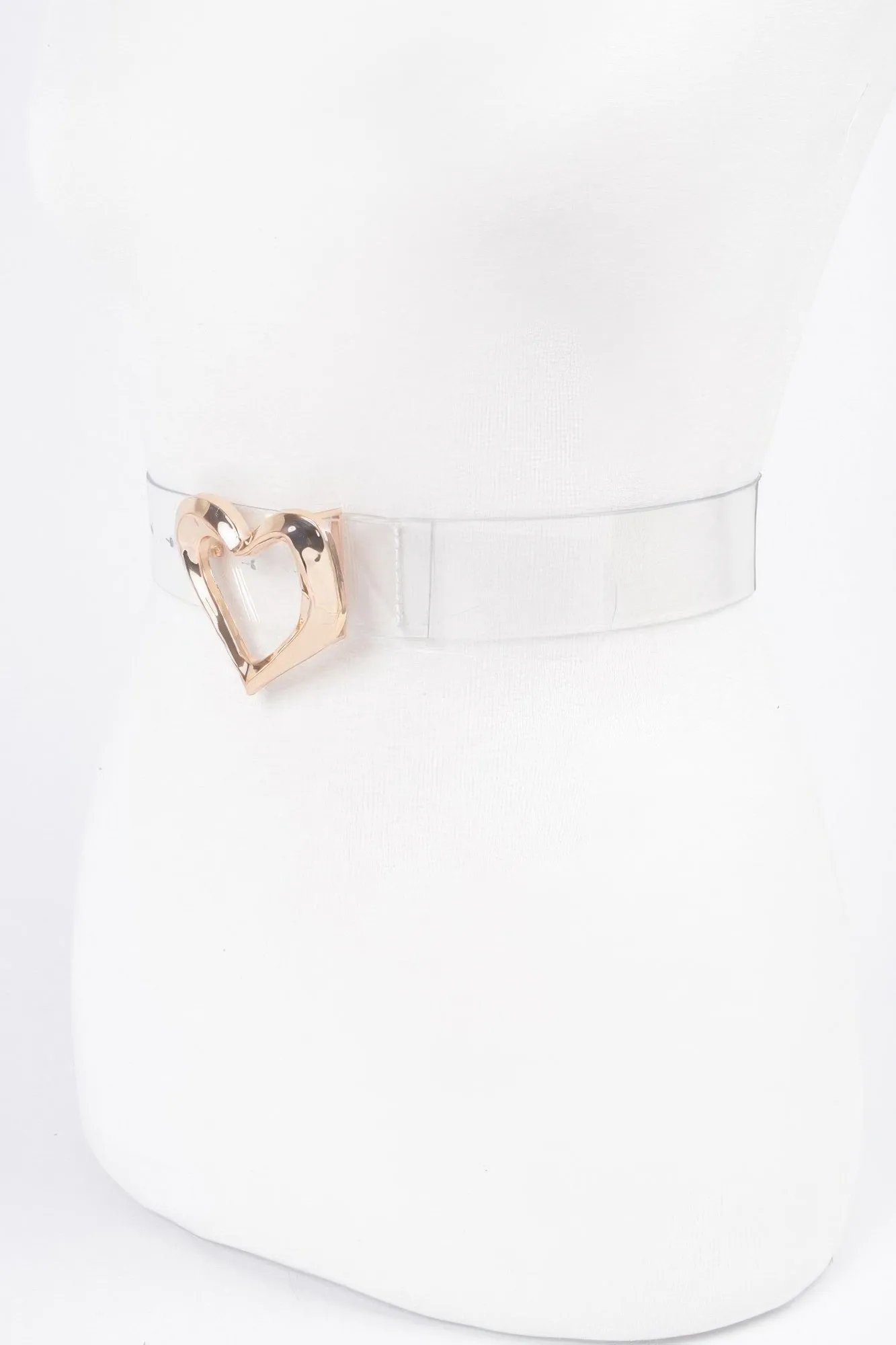 Heart Shape Metal Buckle Clear Belt