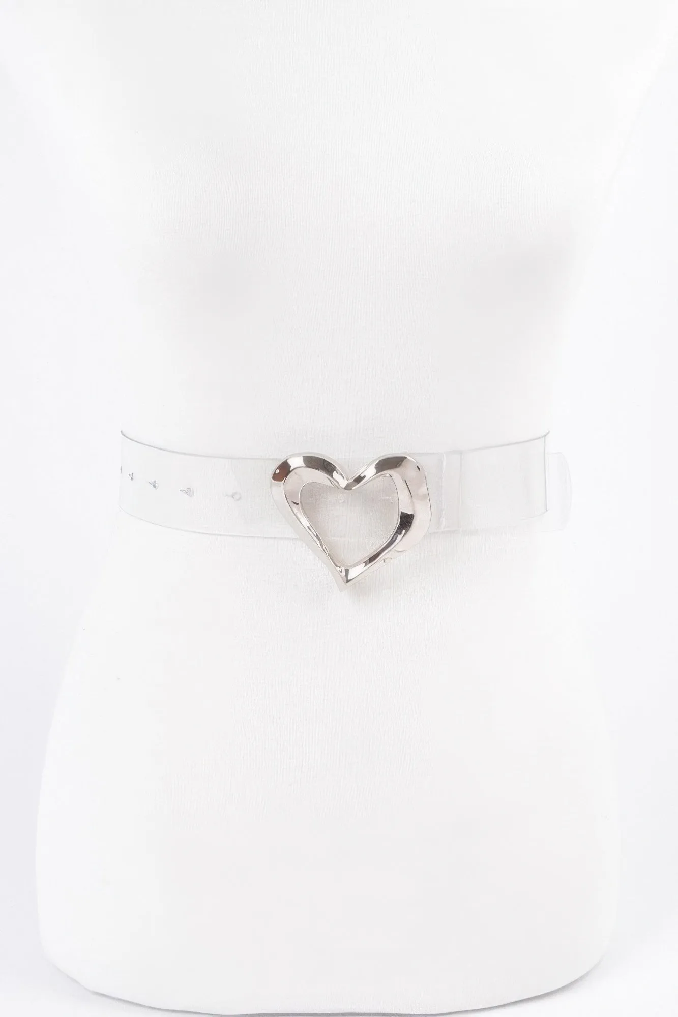 Heart Shape Metal Buckle Clear Belt