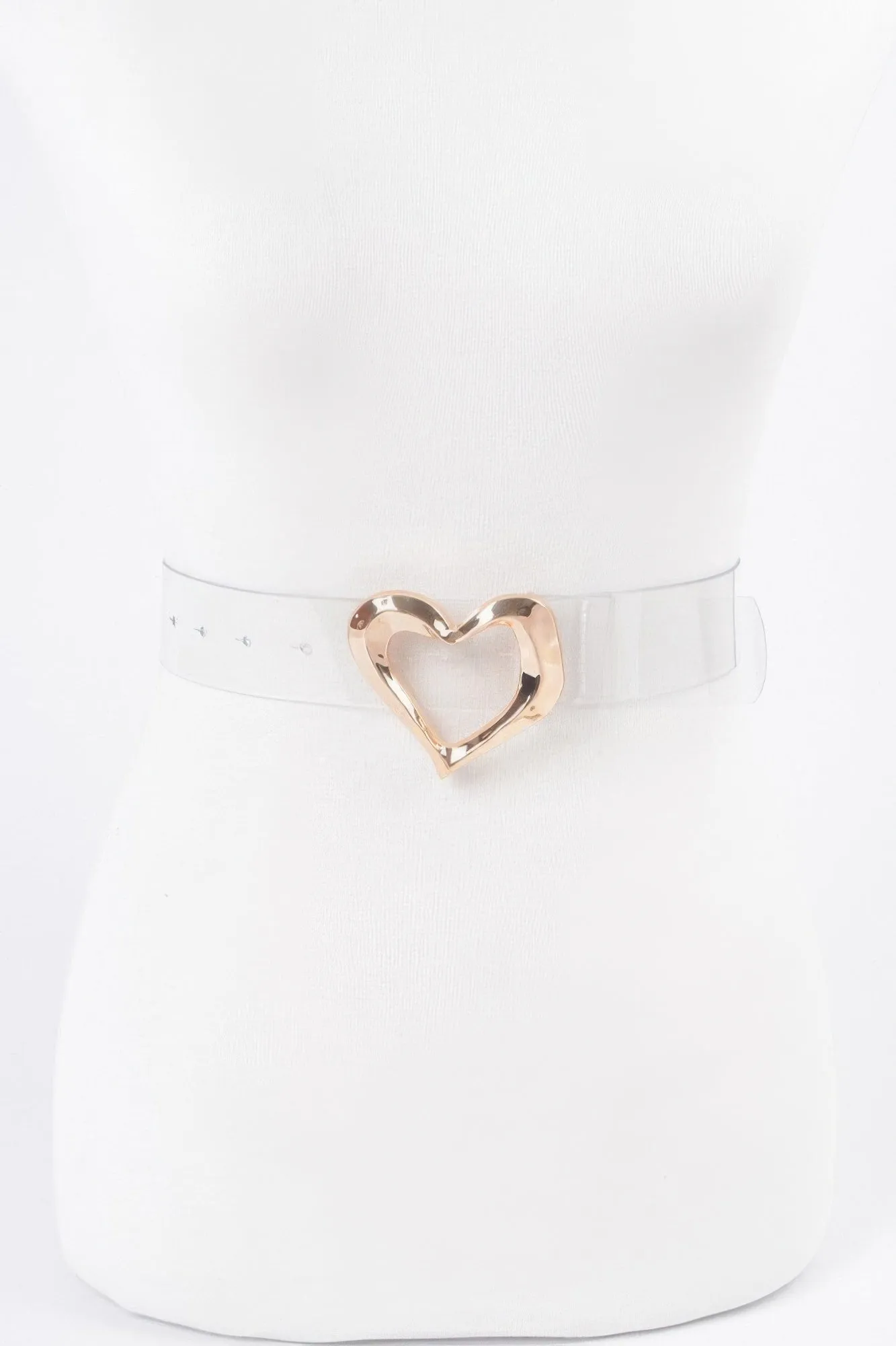 Heart Shape Metal Buckle Clear Belt