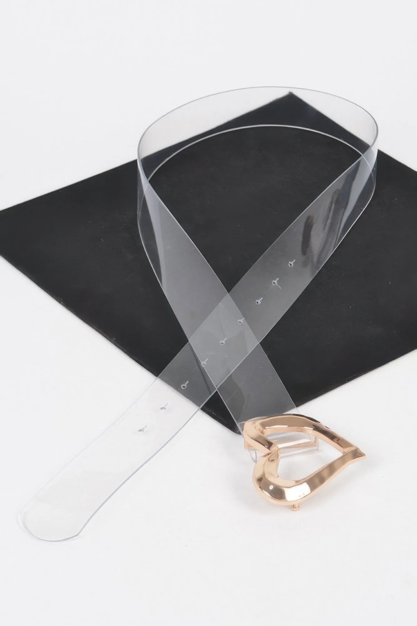 Heart Shape Metal Buckle Clear Belt