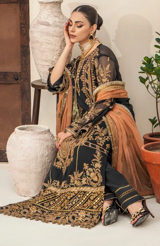 Heavily Embellished Black Pakistani Kameez Classic Wedding Dress
