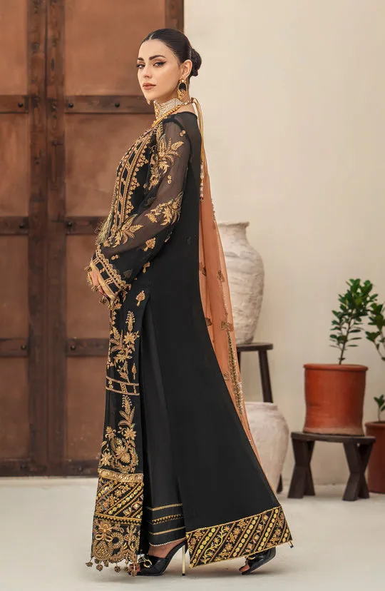 Heavily Embellished Black Pakistani Kameez Classic Wedding Dress
