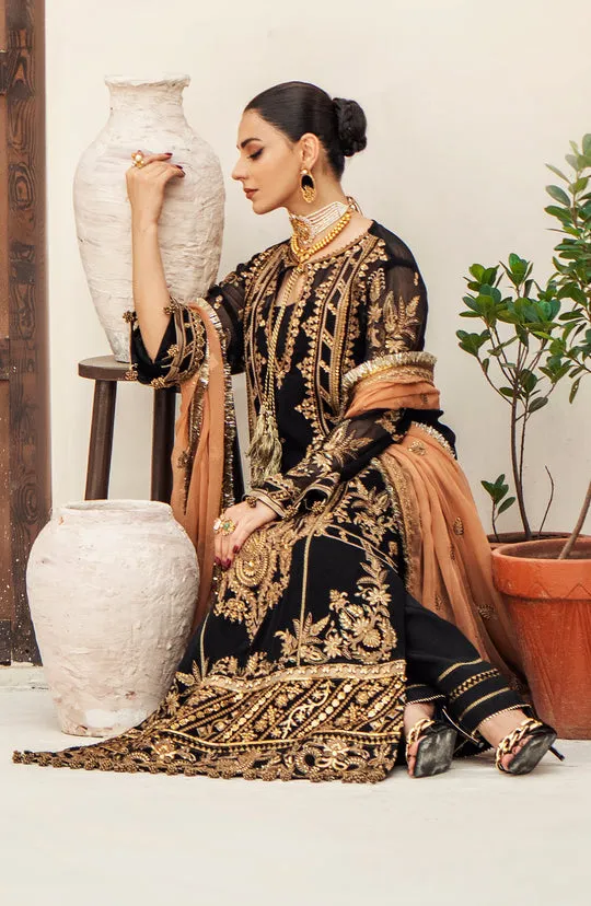 Heavily Embellished Black Pakistani Kameez Classic Wedding Dress