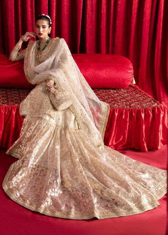 Heavily Embroidered Pakistani Wedding Dress Kameez Farshi Gharara