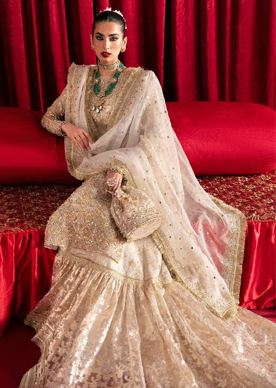 Heavily Embroidered Pakistani Wedding Dress Kameez Farshi Gharara
