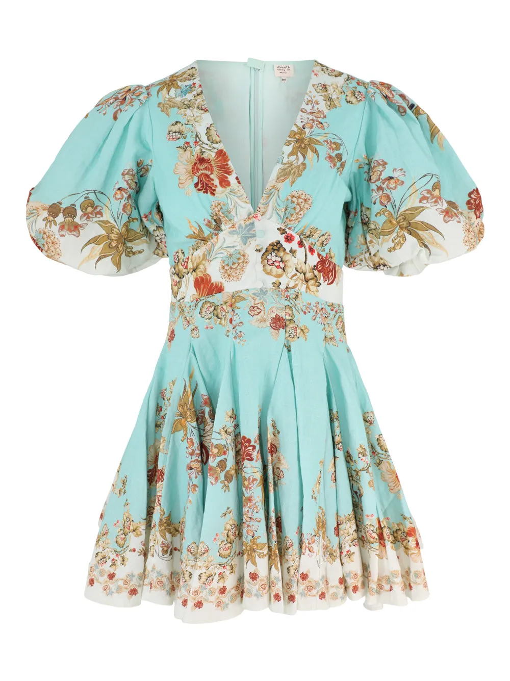 Hemant and Nandita Short Dress in Turquoise Mix