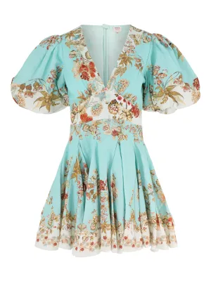 Hemant and Nandita Short Dress in Turquoise Mix