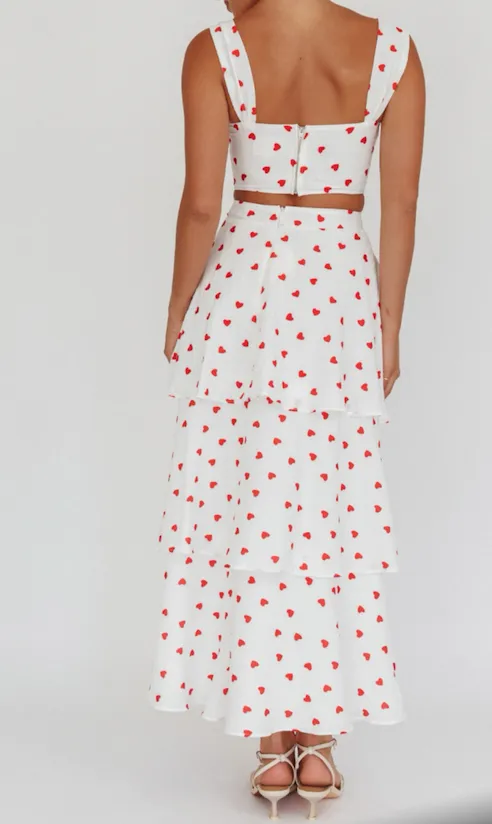 High Rise Ruffle Maxi Skirt