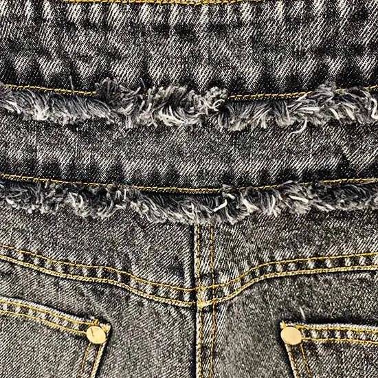 High-Waisted Faded Denim Tank Top   Shorts Suit