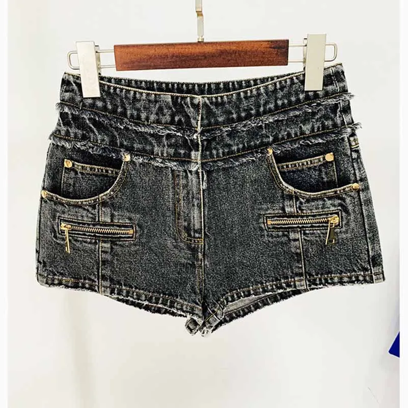High-Waisted Faded Denim Tank Top   Shorts Suit