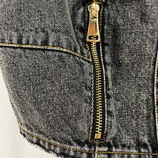 High-Waisted Faded Denim Tank Top   Shorts Suit
