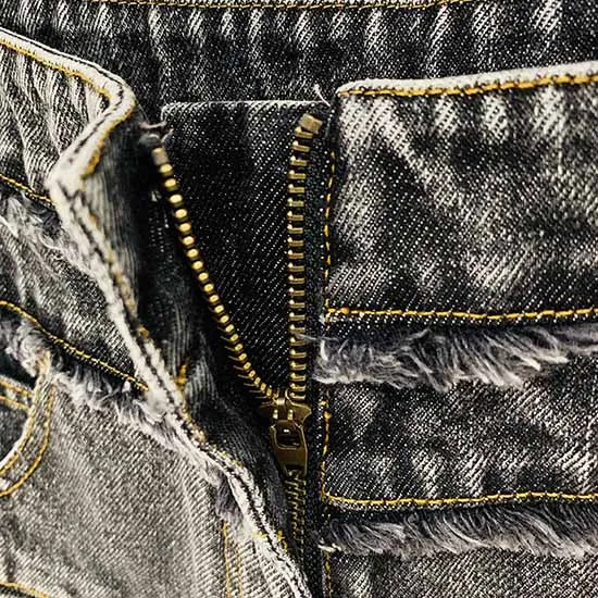 High-Waisted Faded Denim Tank Top   Shorts Suit