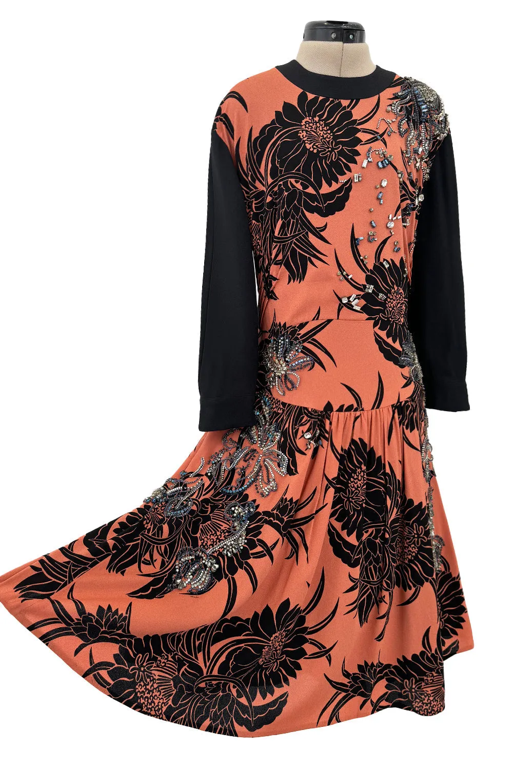 Highly Documented Resort 2014 Prada Runway & Ad Campaign Dress w Hand Set Crystal Detailing